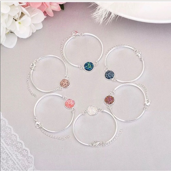 Druzy bracelets silver glitter stone - Picture 2 of 2